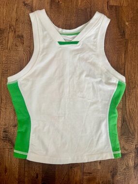 Free People FP Movement Powerwalk Tank Top White Green Women's Size S I